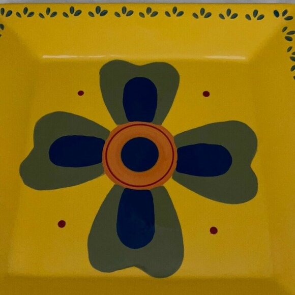 Baja Collection Round & Square Floral Plate Set (2) - Picture 5 of 12